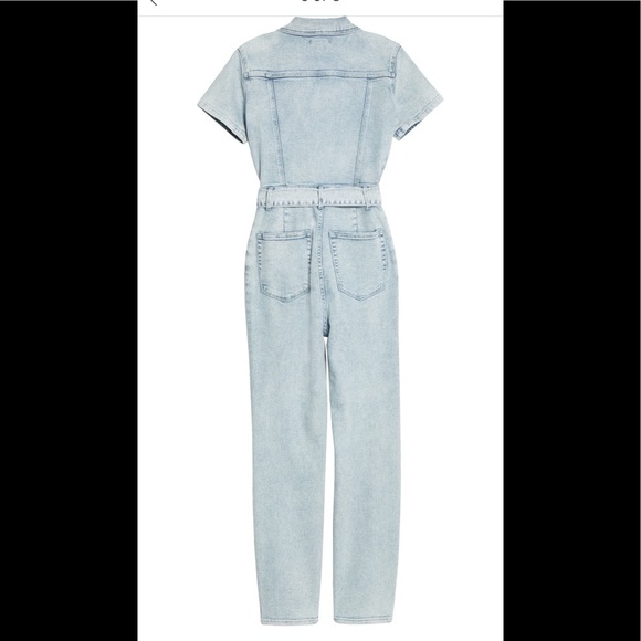 GOOD AMERICAN Fit For Success Belted Denim Jumpsuit, size 3/Large - Picture 7 of 8